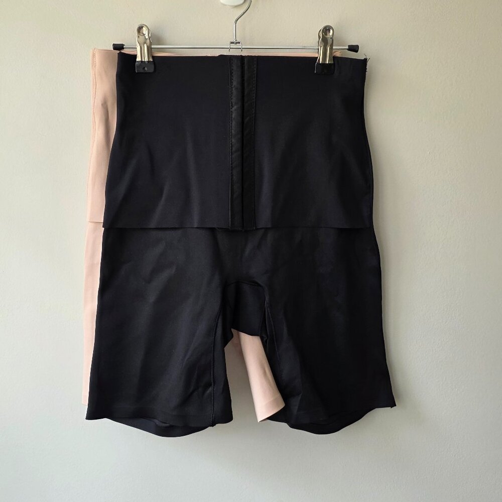 SKINNYGIRL Set of 2 Shapewear Shorts w/ Adjustable Girdle | Medium | Black, Nude